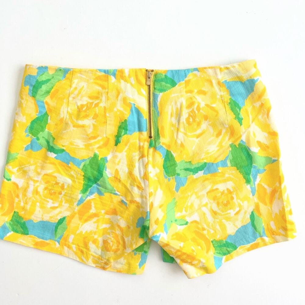 Lilly Pulitzer Yellow Rose Floral Deenie Shorts Size 00 - Picture 4 of 6